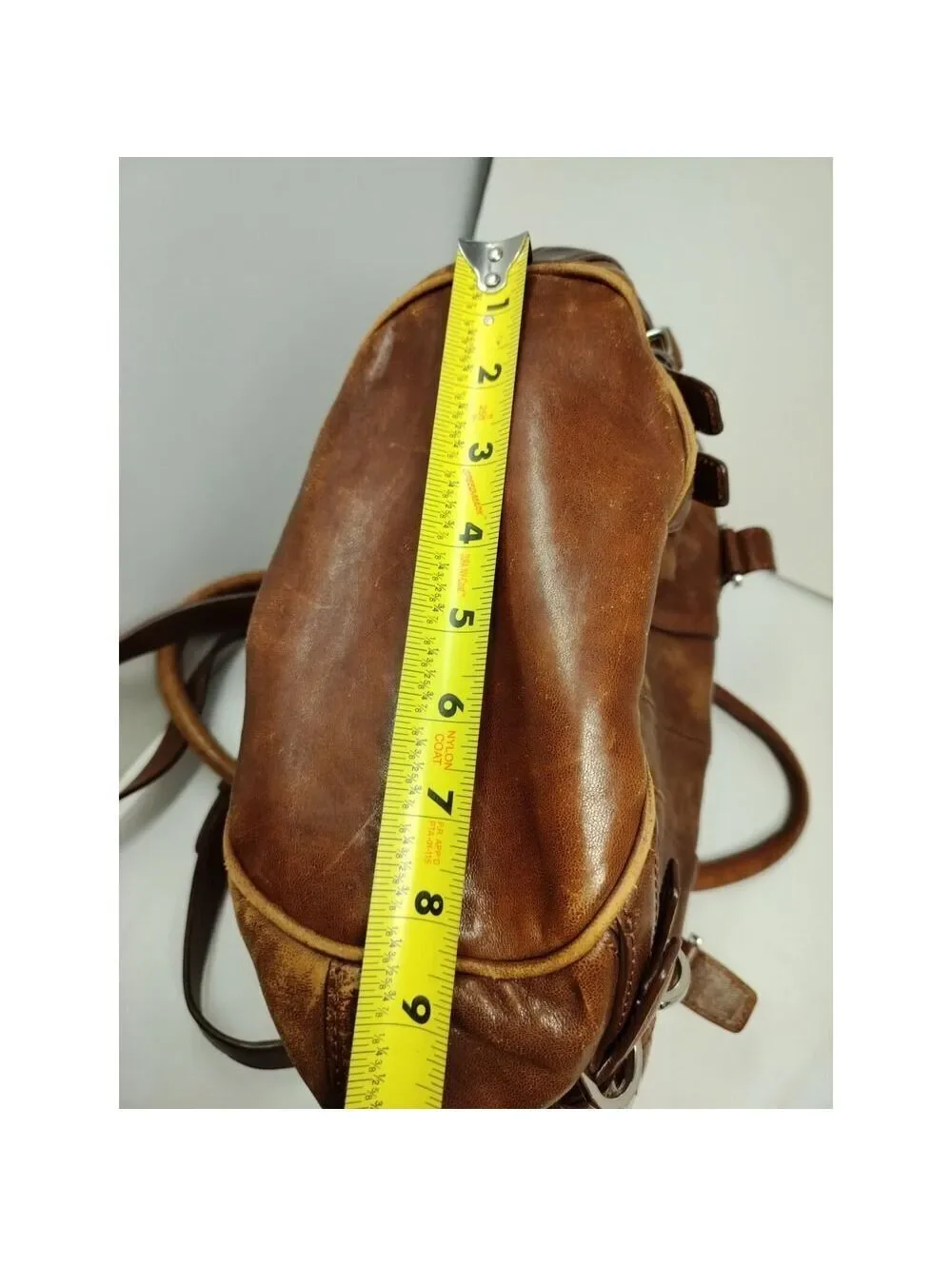 Michael Kors Leather Tote Hobo Shoulder Bag Distressed Look Large Bucket Buckle